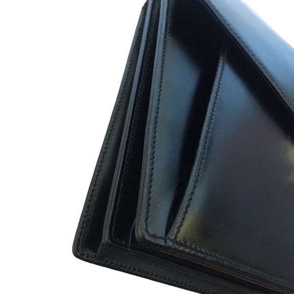 *hp* Vtg Mark Cross 1990s Black Leather Bag Purse - Picture 13 of 16